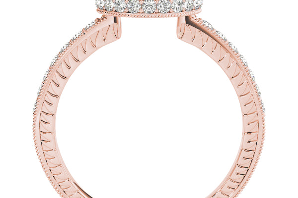 TLD Custom Jewelry 14K Rose Gold Pave Round Engagement Rings