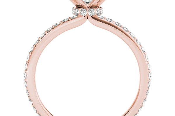 TLD Custom 14K White Gold Single Row Round Engagement Rings