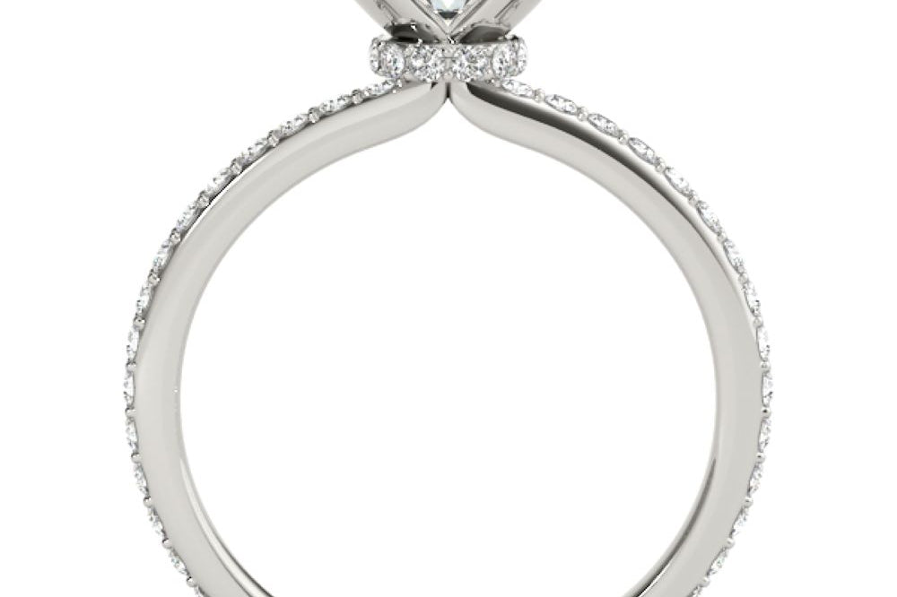 TLD Custom Jewelry 14K White Gold Single Row Round Engagement Rings