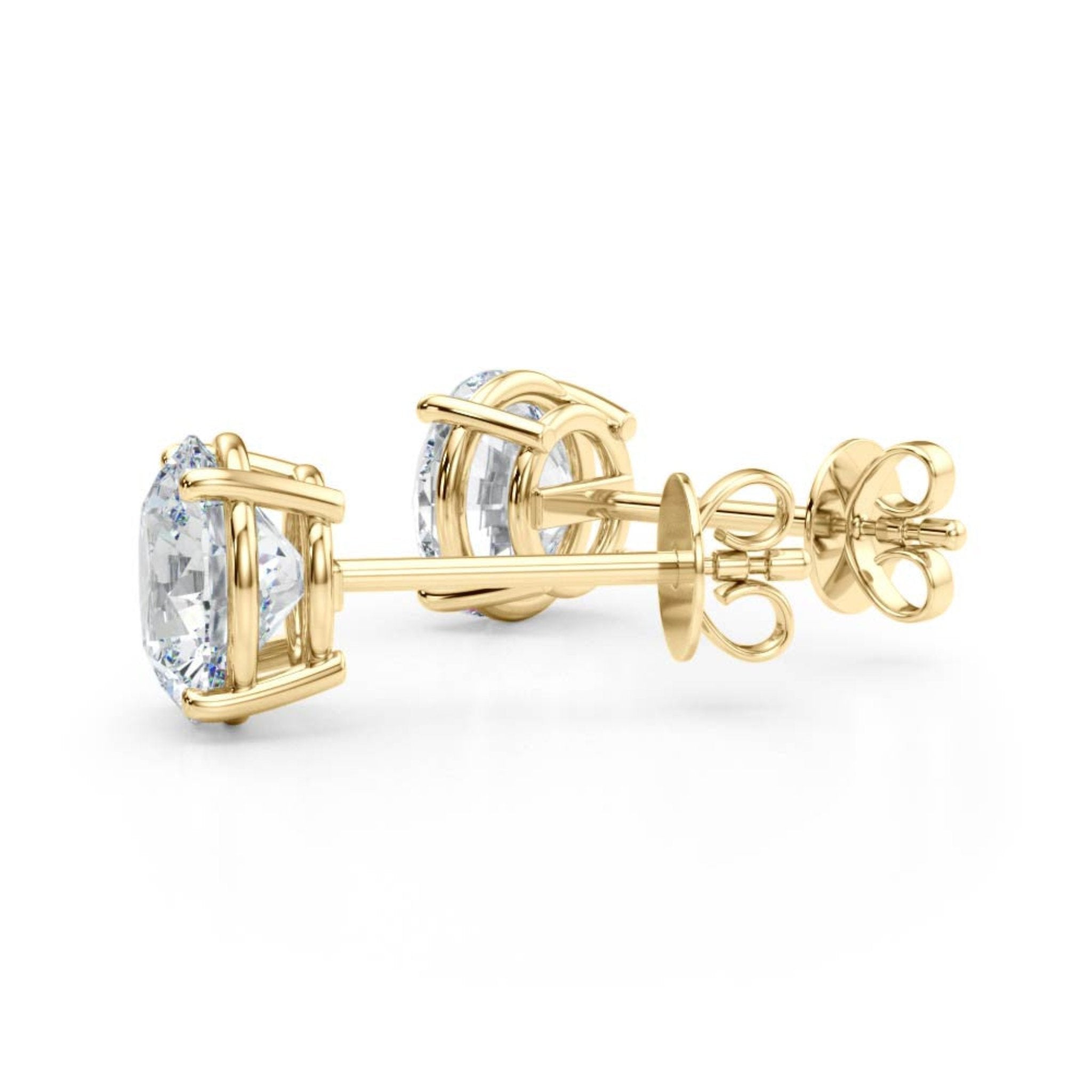 TLD Custom Jewelry 4-Prong Certified Lab Diamond Stud Earrings (4ct. tw.) 14Kt. Yellow Gold
