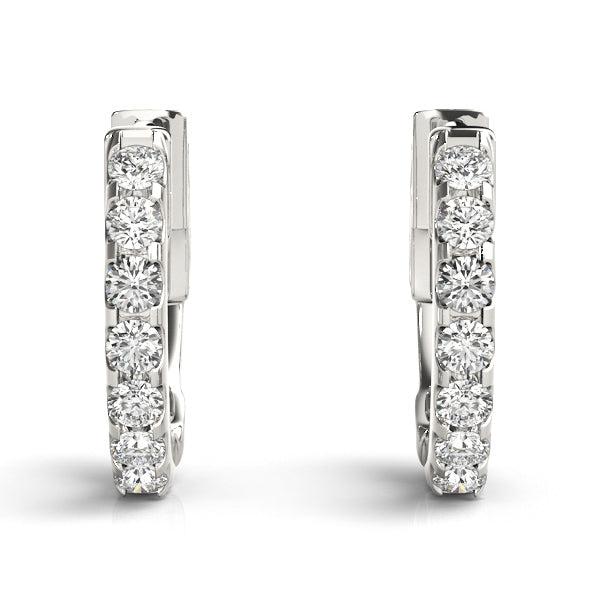 TLD Custom Jewelry Diamond Huggie Earrings 14 K White Gold