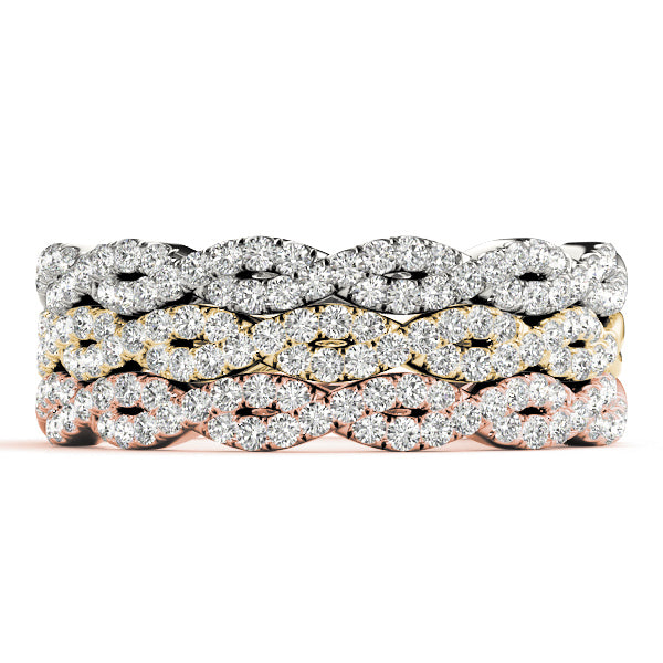 TLD Custom Diamond Stackable Rings 14kt WG YG RG