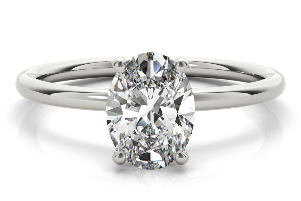 TLD Custom Jewelry Oval Diamond Engagement Ring in 14Kt White Gold 1 ct.
