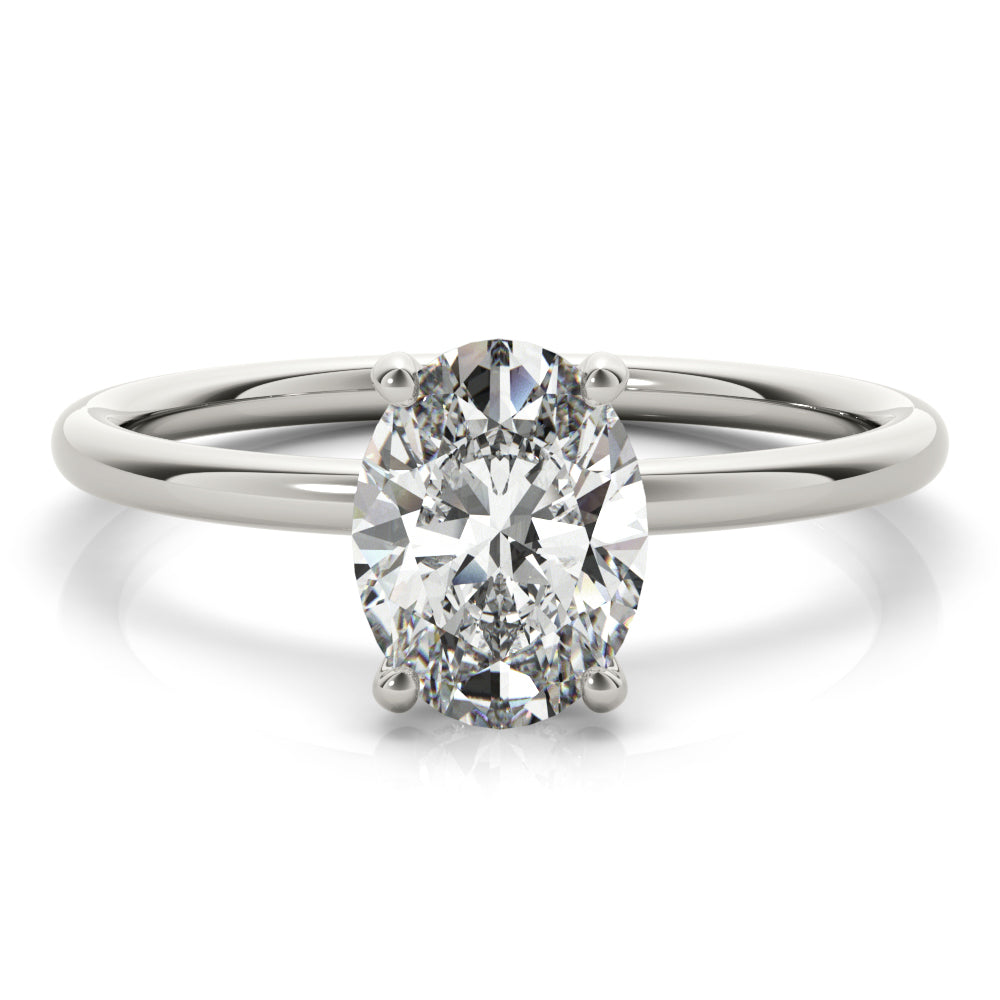 TLD Custom Jewelry Oval Diamond Engagement Ring in 14Kt White Gold 1 ct.