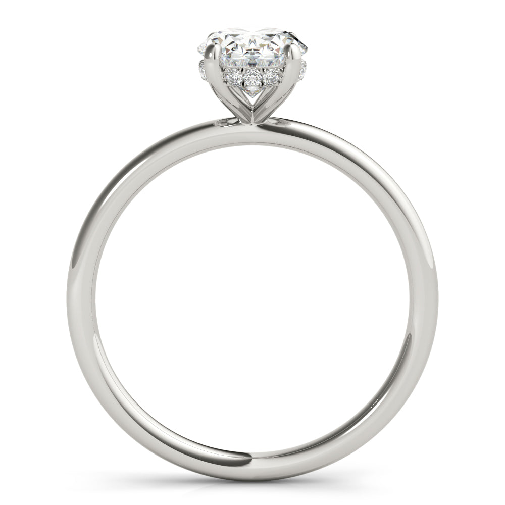 TLD Custom Jewelry Oval_Diamond_Engagement_Ring_in_14Kt_White_Gold Side - Basket Style Setting with Diamonds 1 ct.