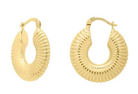 TLD Custom Jewelry 14K Gold Round Ribbed Hoop