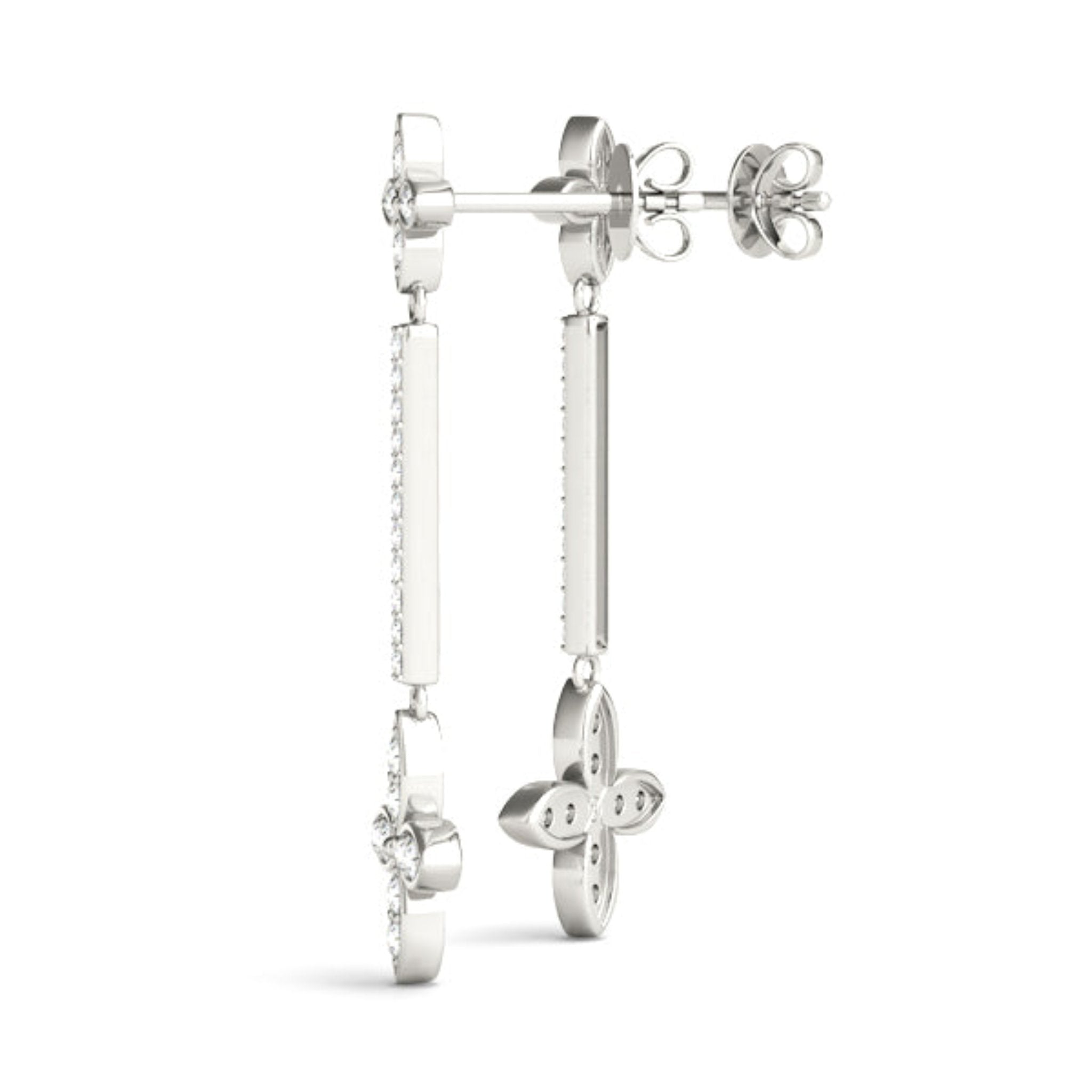 TLD Custom Jewelry 14K White Gold Drop Lab Grown Diamond Earrings