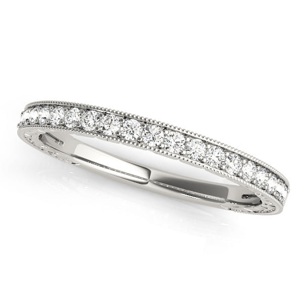 TLD Custom Jewelry 14K White Gold Pave Round Wedding Ring