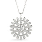 TLD Custom 14K White Gold Round Diamond Pendant