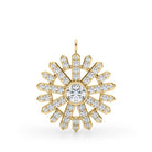 14K YG Round Diamond Pendant 