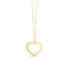 TLD Custom Jewelry 14K Yellow Gold 18" Reversible Heart Necklace