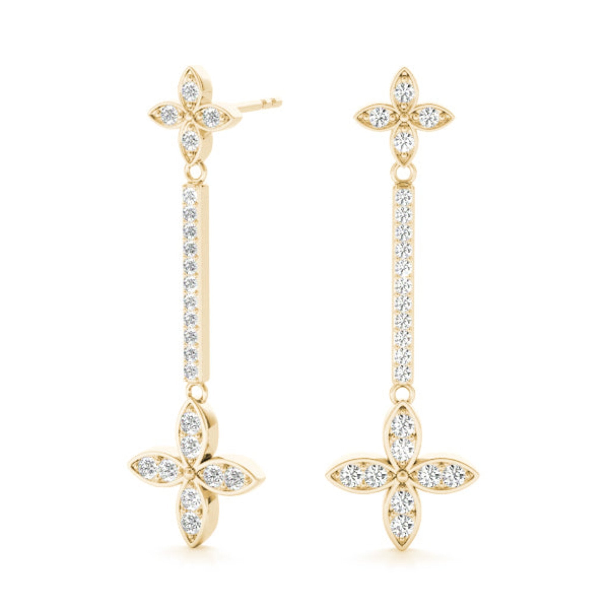 TD Custom Jewelry 14K White Gold Drop Lab Grown Diamond Earrings