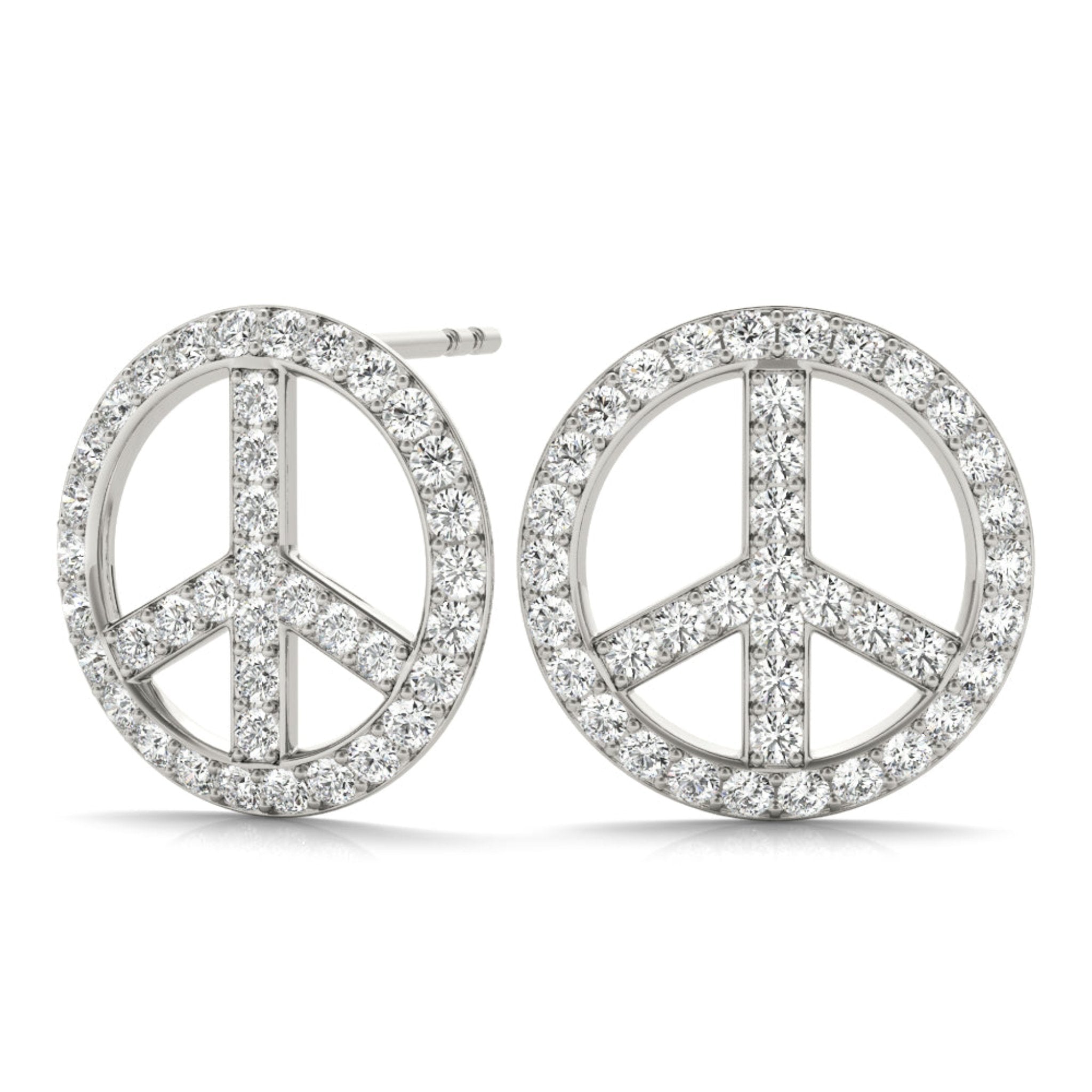 TLD Custom Jewelry 14_Kt._White_Gold_Natural Diamond_Peace_Earrings