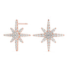 TLD Custom Jewelry 14Kt Rose Gold Diamond Star Shaped Earrings 