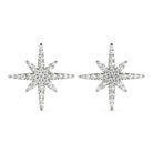 TLD Custom Jewelry 14Kt White Gold Diamond Star Shaped Earrings 