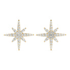 TLD Custom Jewelry 14Kt Yellow Gold Diamond Star Shaped Earrings 