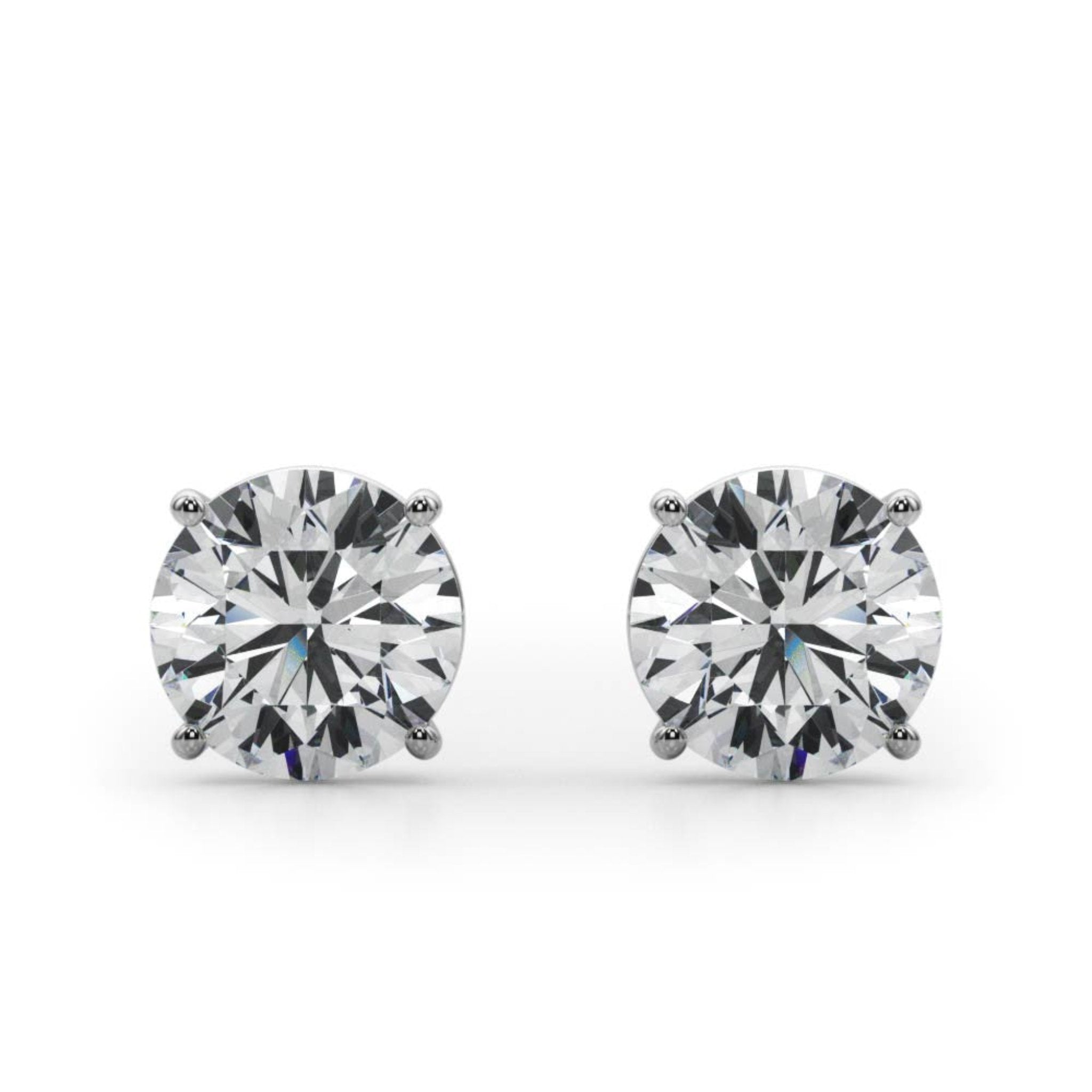 TLD Custom Jewelry 4-Prong Certified Lab Diamond Stud Earrings (4ct. tw.) 14Kt White Gold 
