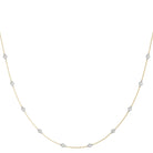 TLD Custom Jewelry Bezel Strand 18 in. Diamond Necklace 14Kt Yellow Gold Lab-Created Diamonds 