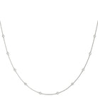 TLD Custom Jewelry Bezel Strand 18 in. Diamond Necklace 14Kt White Lab-Gold Lab-Created Diamonds 