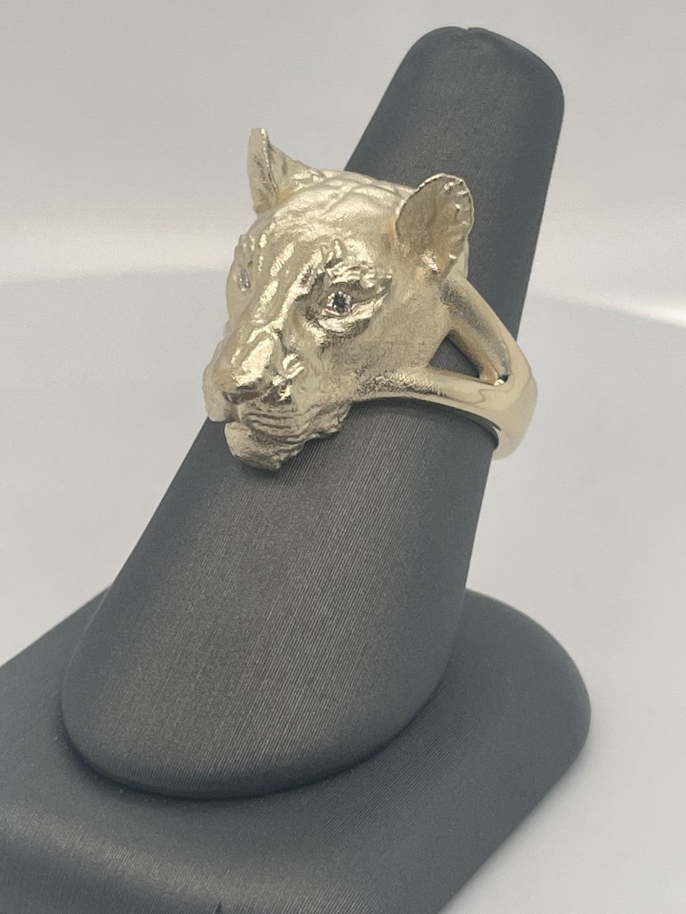 TLD Custom Jewelry Custom Lion Ring in 14KT Yellow Gold Side