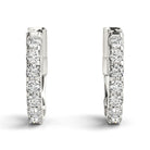 TLD Custom Jewelry Diamond Huggie Earrings 14 K White Gold 