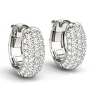 TLD Custom Jewelry Huggie Earrings With Lab- Grown Diamonds Pave White Gold 
