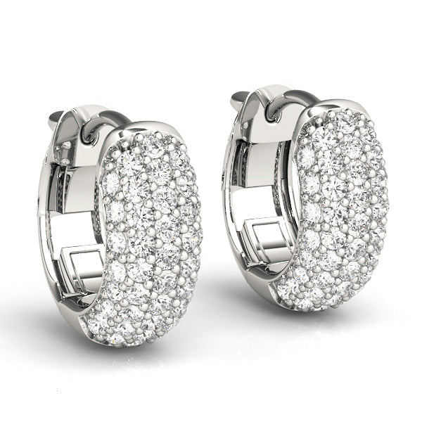 TLD Custom Jewelry Huggie Earrings With Lab- Grown Diamonds Pave White Gold 