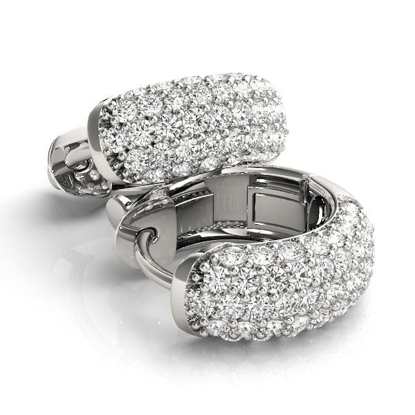 TLD Custom Jewelry Huggie Earrings With Lab- Grown Diamonds Pave White Gold 