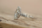 Marquise Shaped Diamond Engagement Ring  14 KT WG 