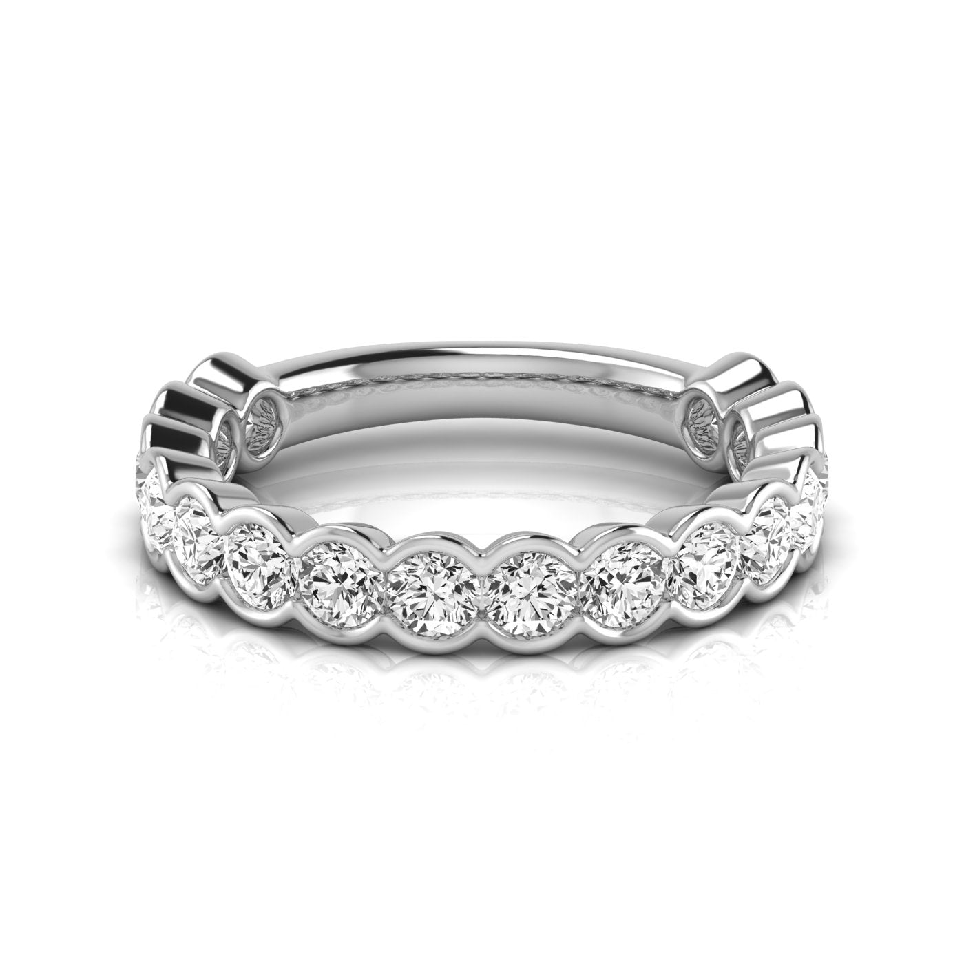 TLD Custom Jewelry Round Lab- Created Diamond 3/4 Spread Eternity Band (Bezel Set)