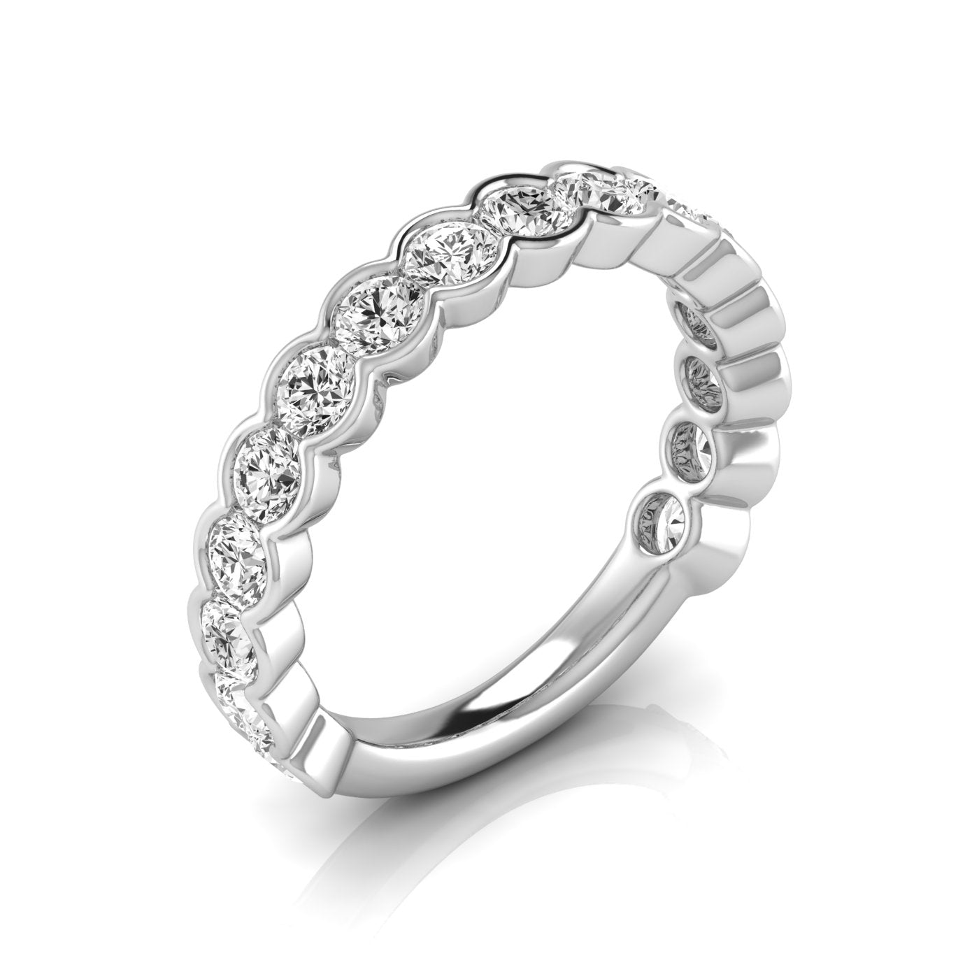 TLD Custom Jewelry Round Lab- Created Diamond 3/4 Spread Eternity Band (Bezel Set)