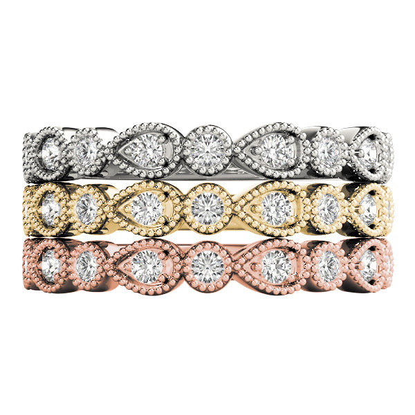 Stackable Rings 14kt WG YW RG