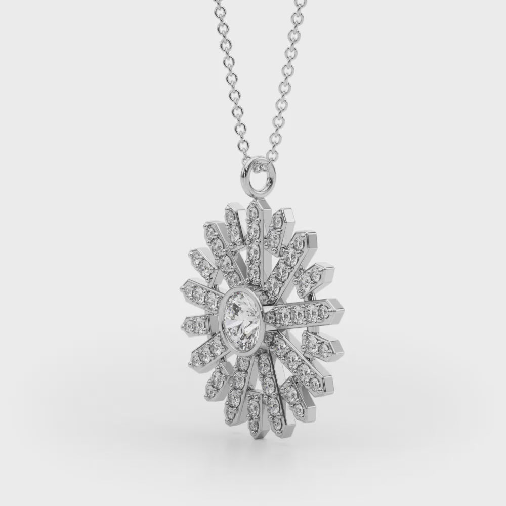 14K WG Round Diamond Pendant