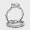 14K White Gold Pave Round Engagement Rings